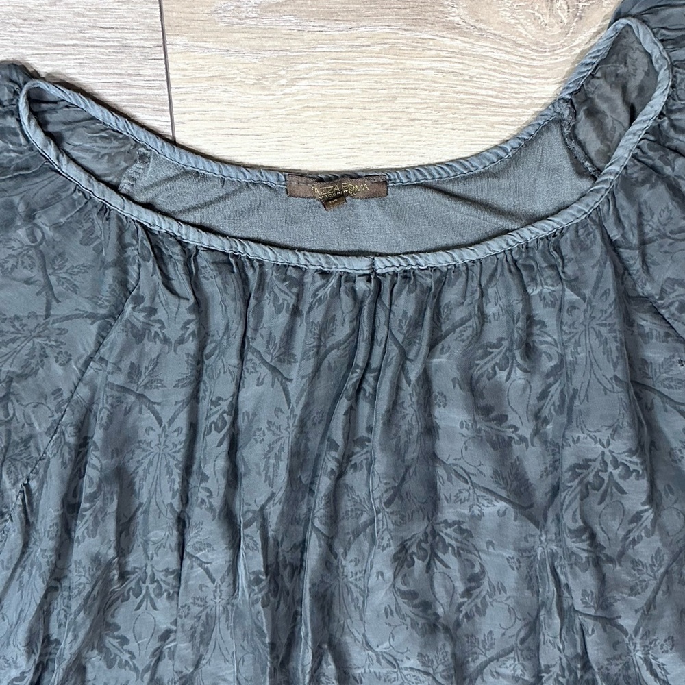 Piazza Roma Italian Silk Blend Sheer Blouse - Picture 6 of 12